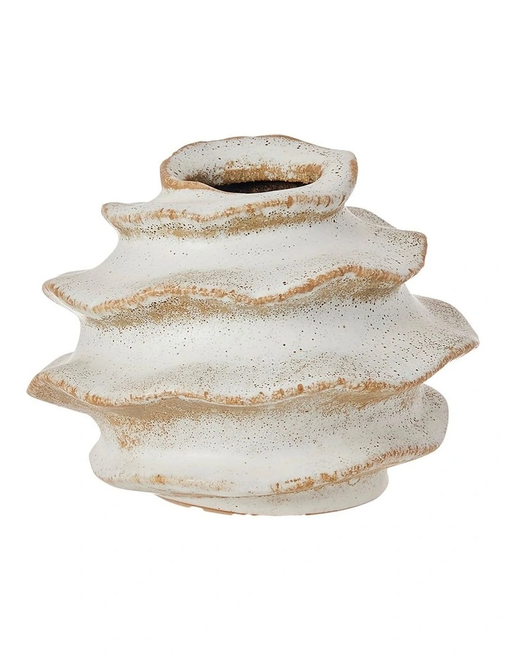 Fossil Bud Vase Short D13x10.4cm in Taupe image 1
