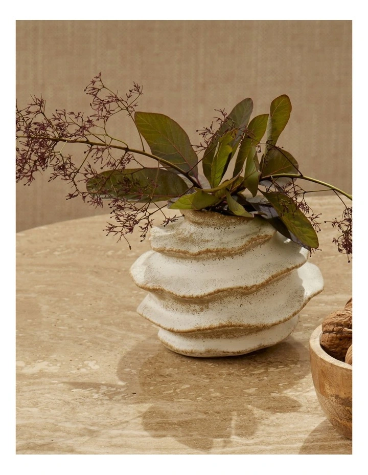 Fossil Bud Vase Short D13x10.4cm in Taupe image 2