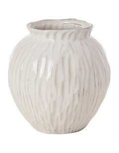 Jarah Textured White Vase D20.5XH21.5cm