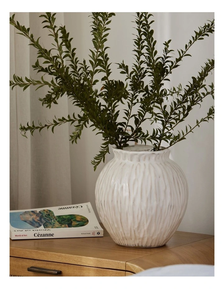 Jarah Textured White Vase D20.5XH21.5cm image 2