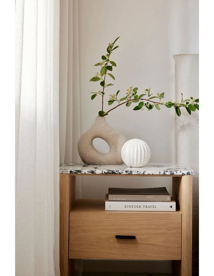 Otis Textured Vase 23x7x20cm in Natural image 2