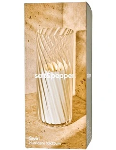 Swirl Hurricane Vase 10x25cm in White