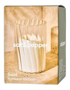 Swirl Hurricane Vase 10x15cm in White