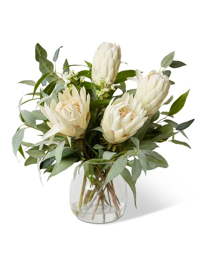 Protea Eucy Mix Gabbie Vase in White/Green image 1