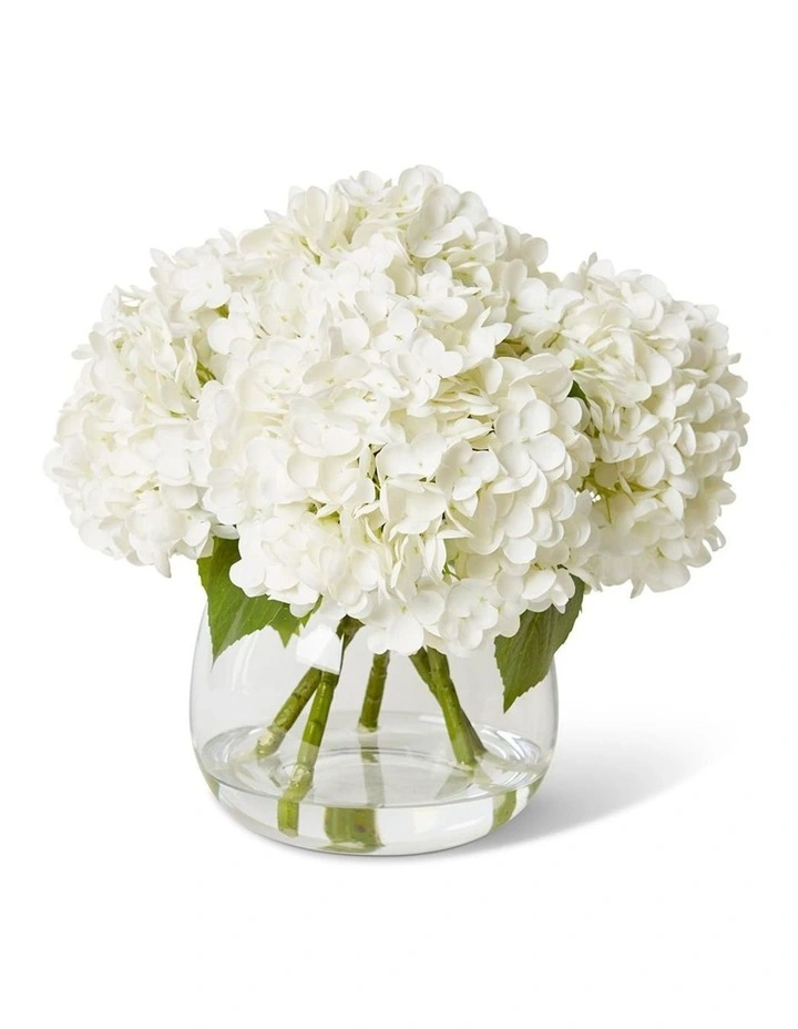Hydrangea Classic in White/Clear 34cm image 1