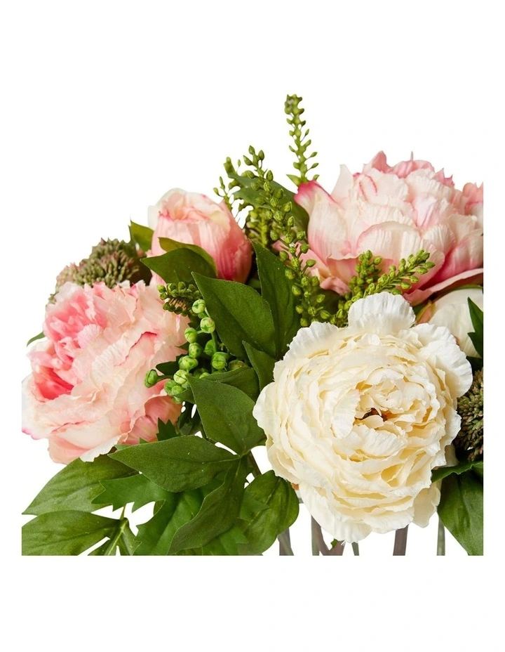Chloe Peony Mix Rectangle Vase in Pink/G image 2