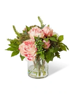Chloe Peony Mix Small Vase in Pink/Green