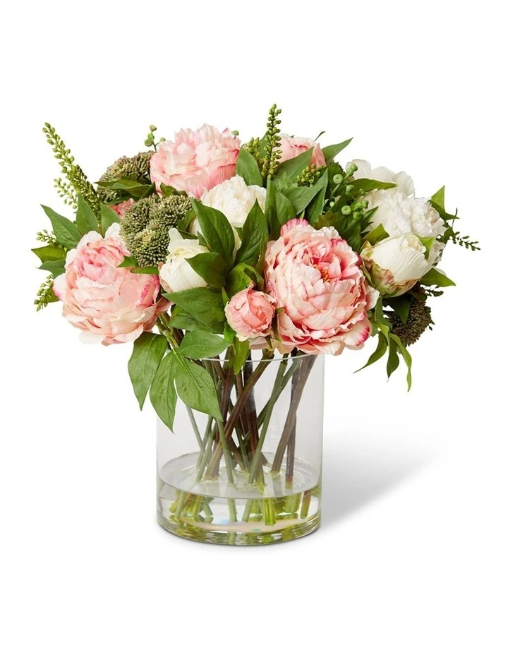 Chloe Peony Mix Large Vase in Pink/Green image 1