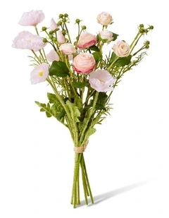 Poppy Ranuncmulus Bundle in Pink 45cm