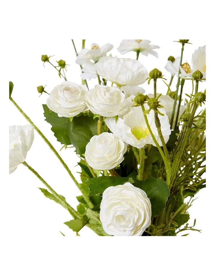 Poppy Ranuncmulus Bundle in White 45cm image 2