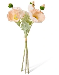 Poppy Bundle Real Toucmh in Peacmh 35cm