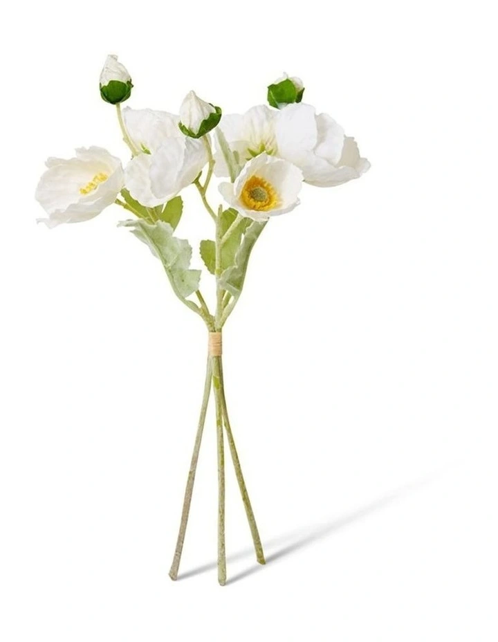 Poppy Bundle Real Toucmh in White 35cm image 1