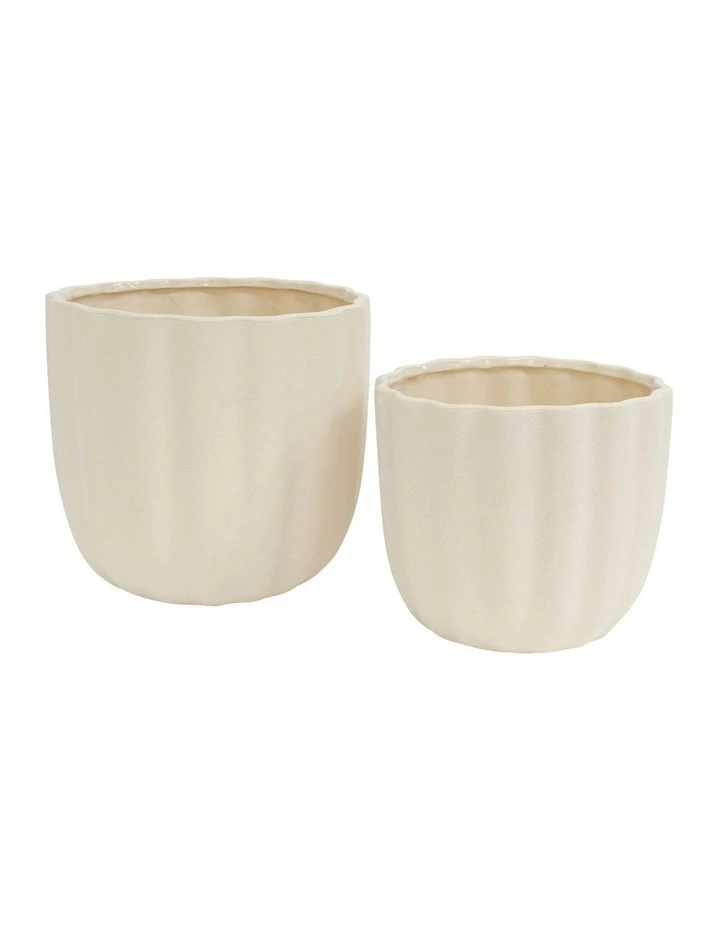 Kimba Planter 22x20cm in Antique White image 3