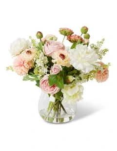 Rose and Ranunculus Mix-Alma Vase in Multi
