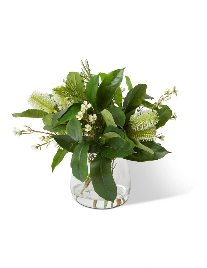 Banksia Spray Alma Vase in White image 1