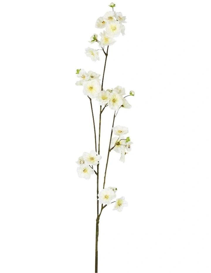 Blossom Spray Flowers 84cm in White/Green image 1