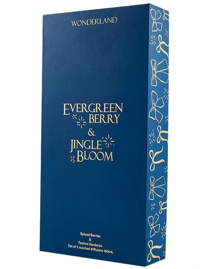 Wonderland Jinglebloom/Evergreen Berry Diffuser 160ml Set Of 2 image 1