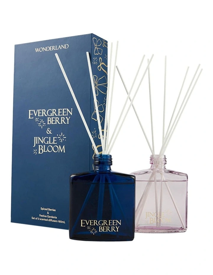 Wonderland Jinglebloom/Evergreen Berry Diffuser 160ml Set Of 2 image 2