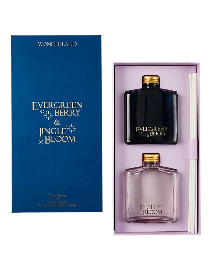 Wonderland Jinglebloom/Evergreen Berry Diffuser 160ml Set Of 2 image 4