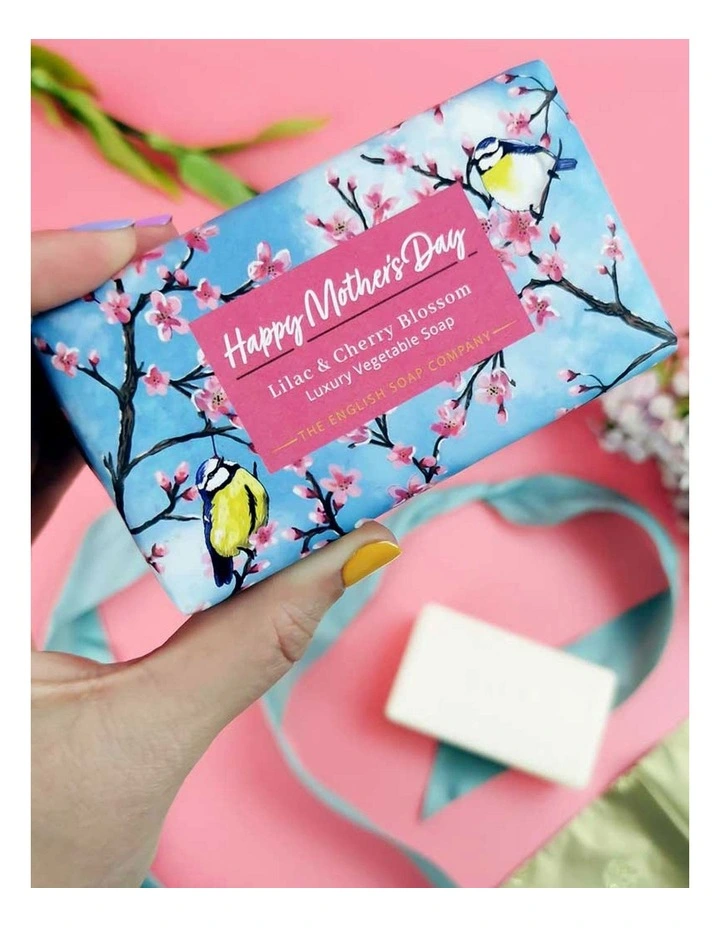 Happy Mother's Day Lilac and Cherry Blossom Gift Soap Bar 190g image 3
