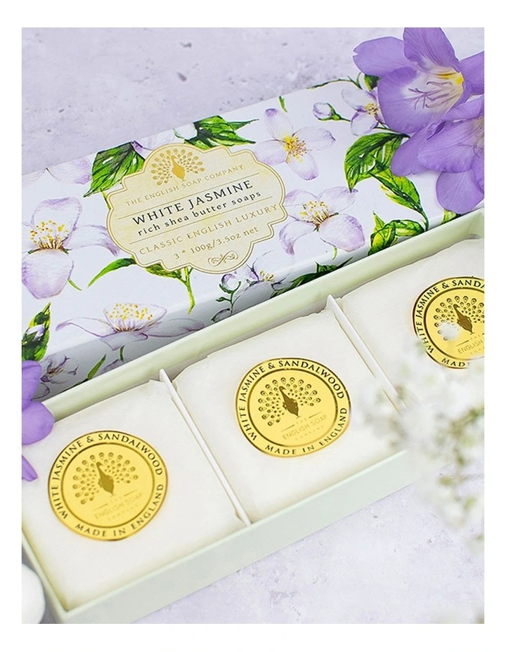 Jasmine And Sandalwood Soap Bars Gift Set 3x100g image 2