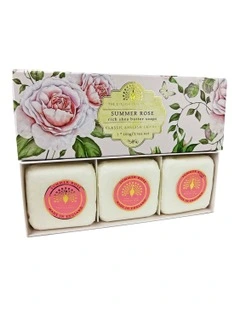Summer Rose Gift Set Triple Soap Bars (3x100g) in Multi