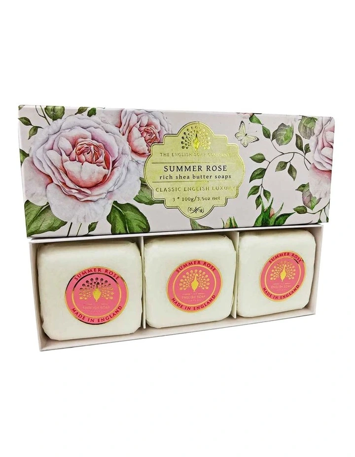Summer Rose Gift Set Triple Soap Bars (3x100g) in Multi image 1
