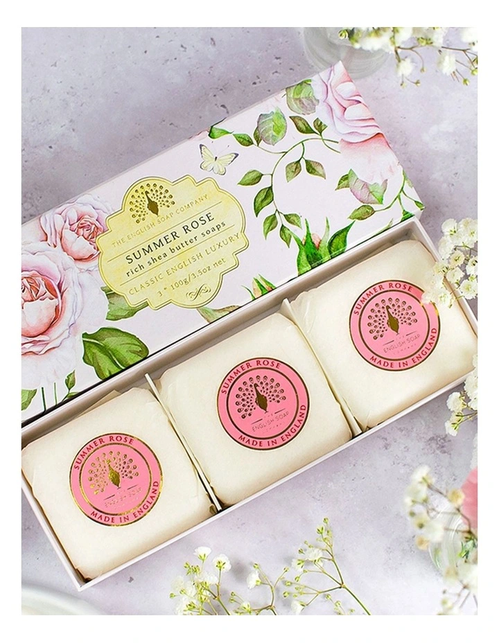 Summer Rose Gift Set Triple Soap Bars (3x100g) in Multi image 2