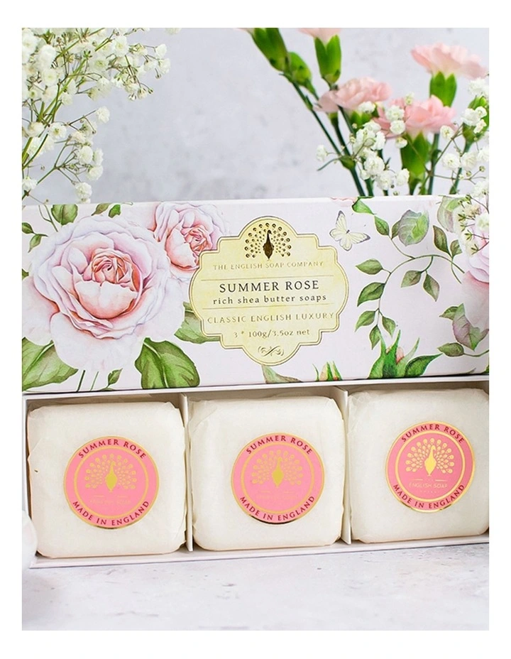 Summer Rose Gift Set Triple Soap Bars (3x100g) in Multi image 4