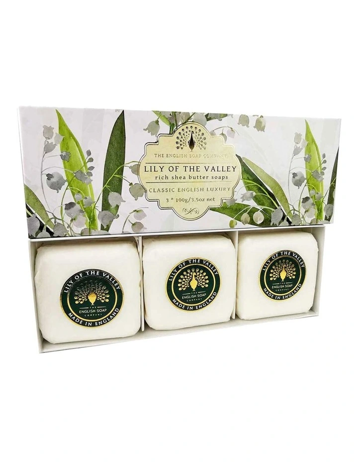 Lily of the Valley Gift Set Soap Bars 3x100g in Multi image 1