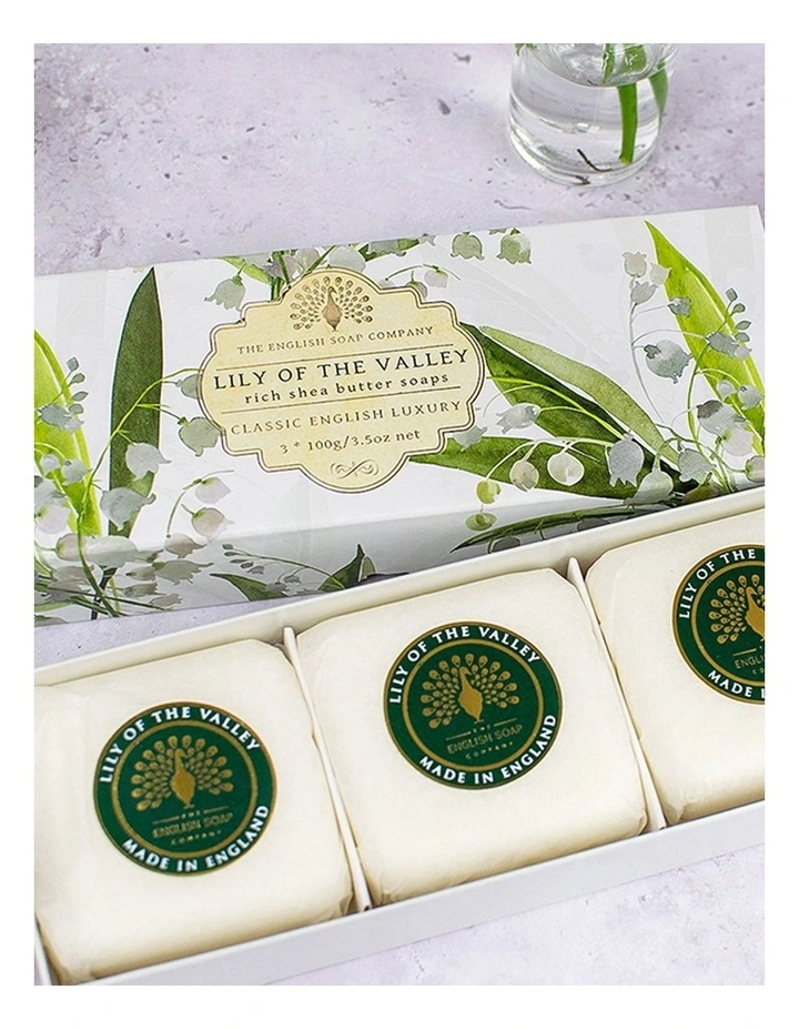 Lily of the Valley Gift Set Soap Bars 3x100g in Multi image 2