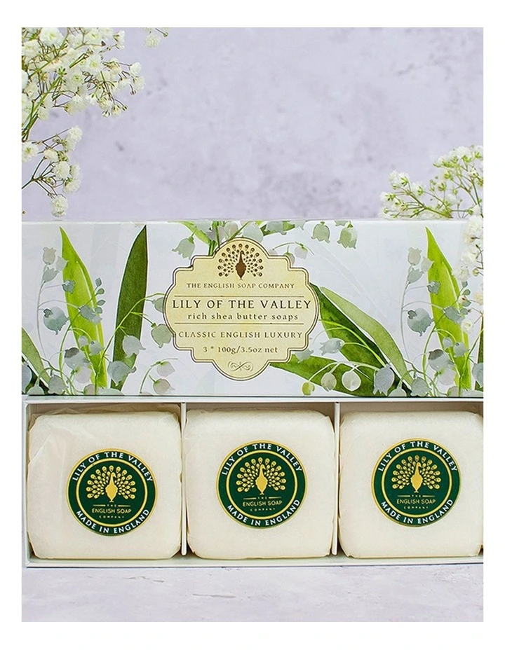 Lily of the Valley Gift Set Soap Bars 3x100g in Multi image 4