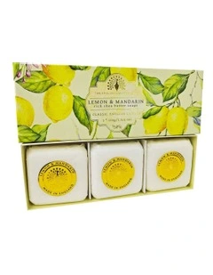 Lemon and Mandarin Gift Set Soap Bars 3x100g in white