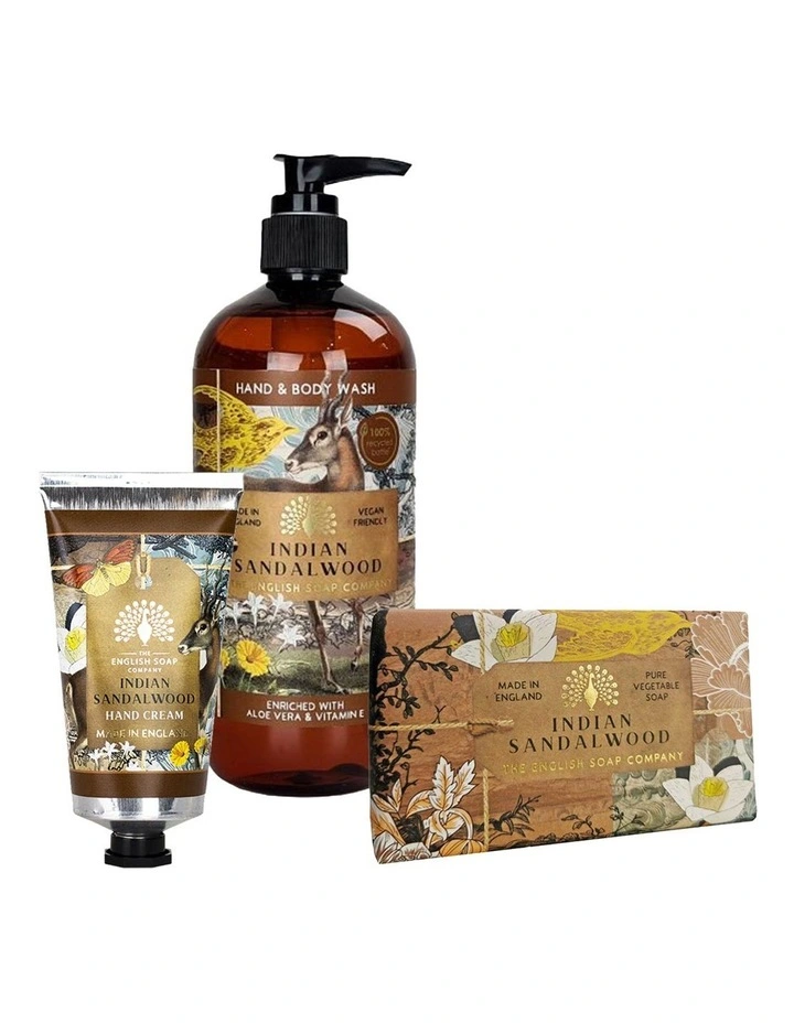 Indian Sandalwood Hand Cream, Soap & Wash Bundle image 1