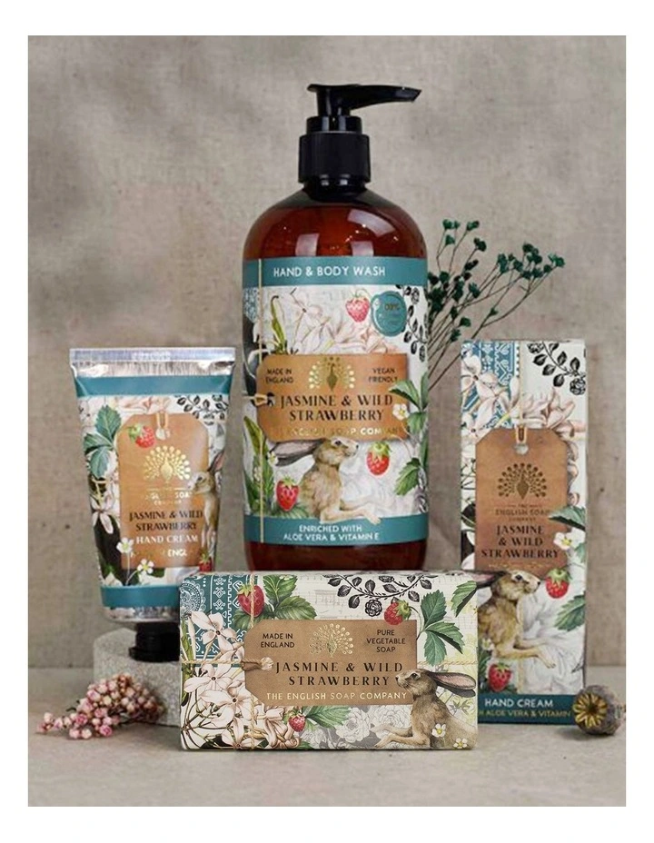 Jasmine & Strawberry Hand Cream, Soap & Wash Bundle image 2