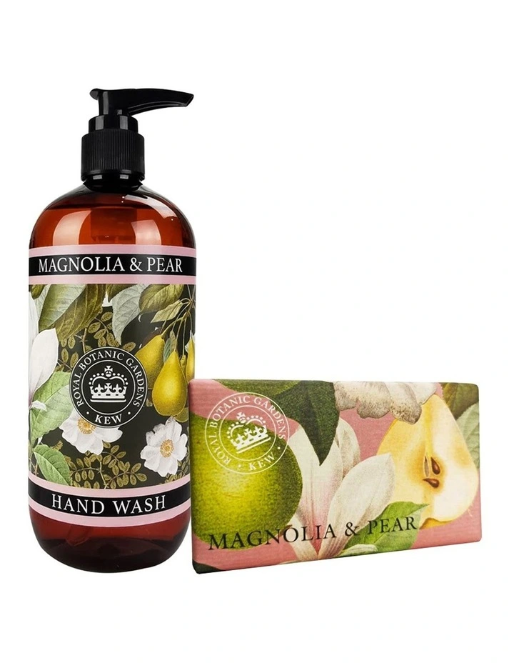 Royal Kew Gardens Magnolia and Pear Hand Wash and Soap Bar Bundle image 1
