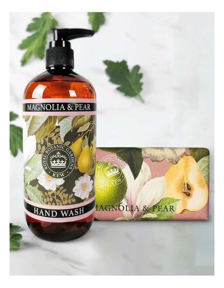 Royal Kew Gardens Magnolia and Pear Hand Wash and Soap Bar Bundle image 2