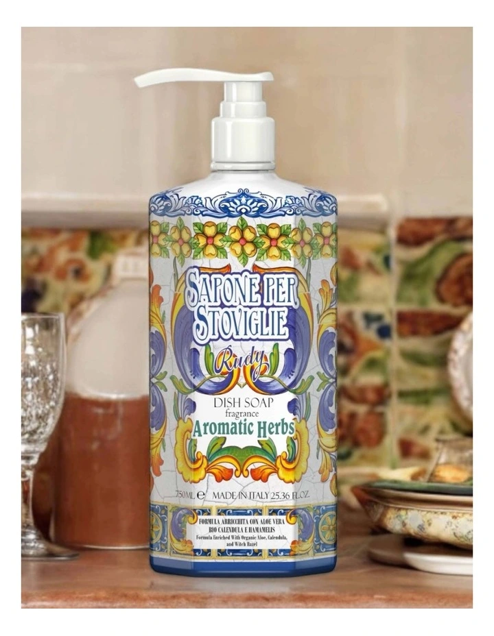 Aromatic Herbs Italian Luxury Dishwashing Soap 750ml image 2