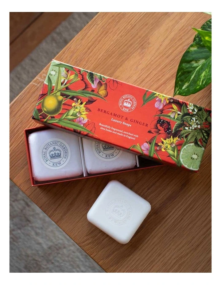 Royal Kew Gardens Bergamot Ginger Gift Soaps 100g x3 image 2