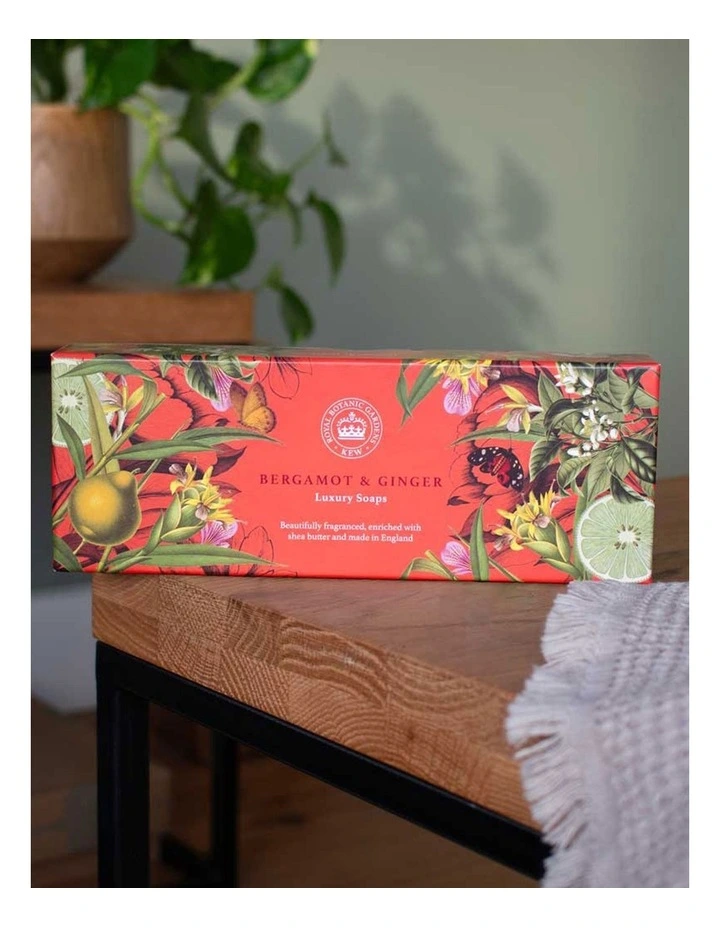 Royal Kew Gardens Bergamot Ginger Gift Soaps 100g x3 image 3