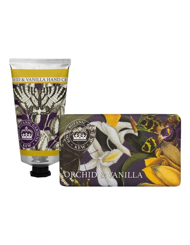 Royal Kew Gardens Orchid, Vanilla Hand Cream And Soap Bundle image 1