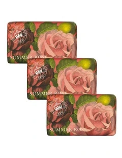 Royal Kew Gardens Summer Rose Soap Bar Trio Value Pack