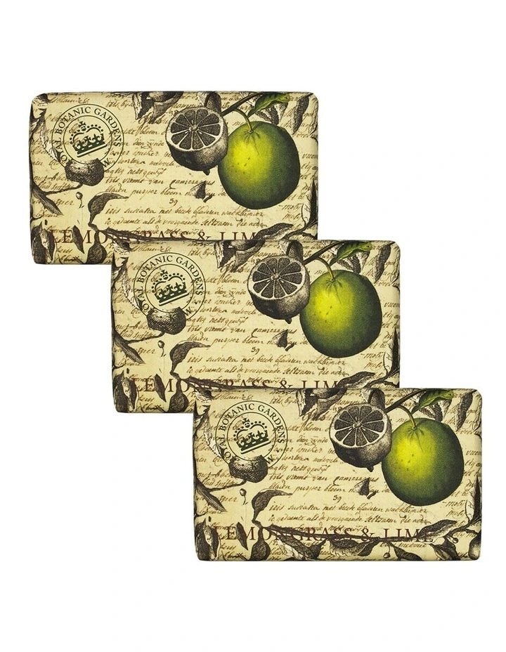 Royal Kew Gardens Lemongrass And Lime Soap Bar Trio Pack image 1