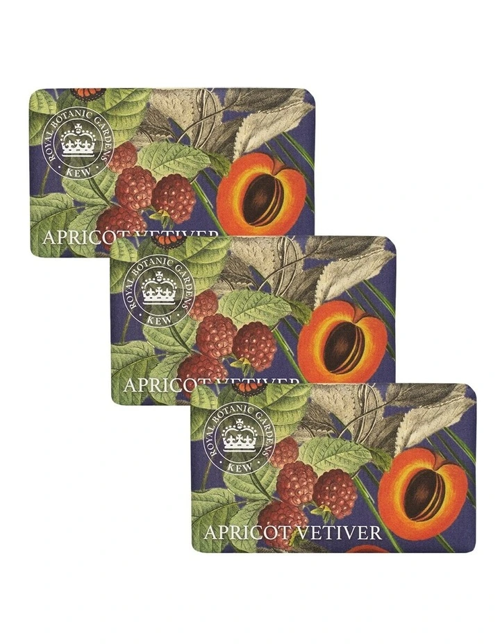 Royal Kew Gardens Apricot Vetiver Soap Bar Trio Pack image 1