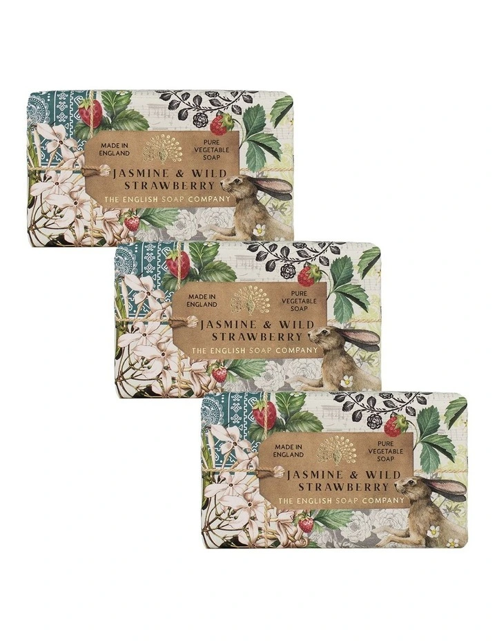 Jasmine & Wild Strawberry Soap Bar Trio Value Pack image 1