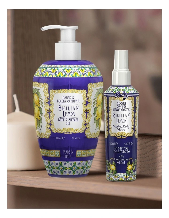 Sicilian Lemon Bath & Body Gift Set - Body Wash & Body Mist image 2