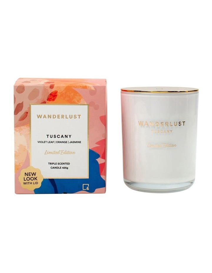 Wanderlust Candle with Lid Tuscany 425g 10x12cm in Assorted
