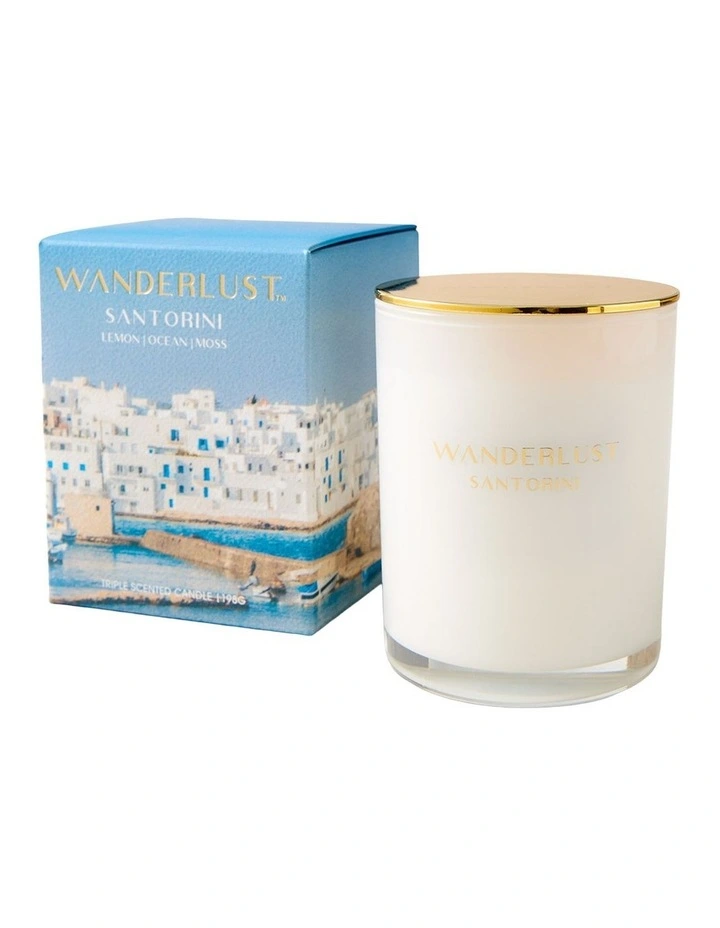 Wanderlust Candle With Lid Santorini 198g 7.5x9cm image 1
