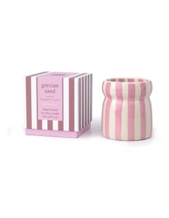 Cabana Striped Ceramic Candle