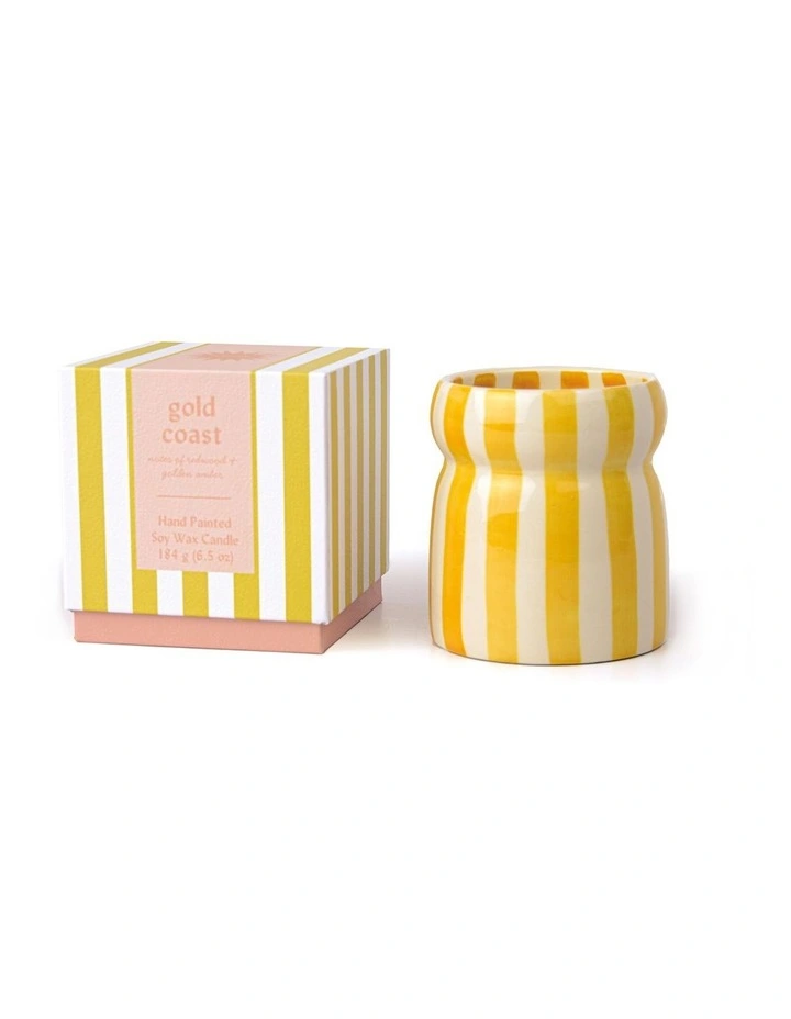 Cabana Striped Ceramic Candle image 1